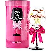 Not a Day Over Fabulous Happy Birthday Wine Glass for Women | Unique Gift Idea for Her, Best Friend, Mom, Sister, Grandma, Aunt, Cousin, Female Coworker, Teacher, Boss | Present for Woman