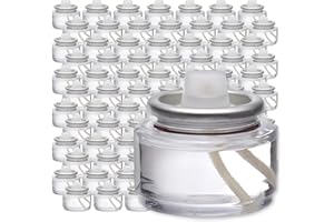 Hollowick Disposable Liquid Candles, 8 Hour, for Use in Glass Votive Tealight Lamp Holders, Restaurant Wedding Table Top Lights, Child Resistant Closures, 90 Pieces, Clear Fuel Oil HD8-90