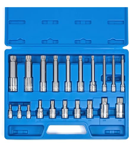 NEIKO 10287A Steckschlüssel-Set – 60-teilig Mit Torx, E-Torx & Torx Plus Bits