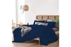 Olivia Rocco Duvet Cover Super King Plus Size 120" x 120" Inch, 1000 Thread Count Soft 100% Egyptian Cotton 1Pcs (1 Duvet Cover) Zipper Closure & Corner Ties, Navy Blue Solid