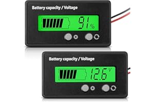2ps DC 12V 24V 36V 48V 60V 72V 84V Battery Meter with Alarm, Front Setting and Switch Key, Battery Capacity Voltage Indicator