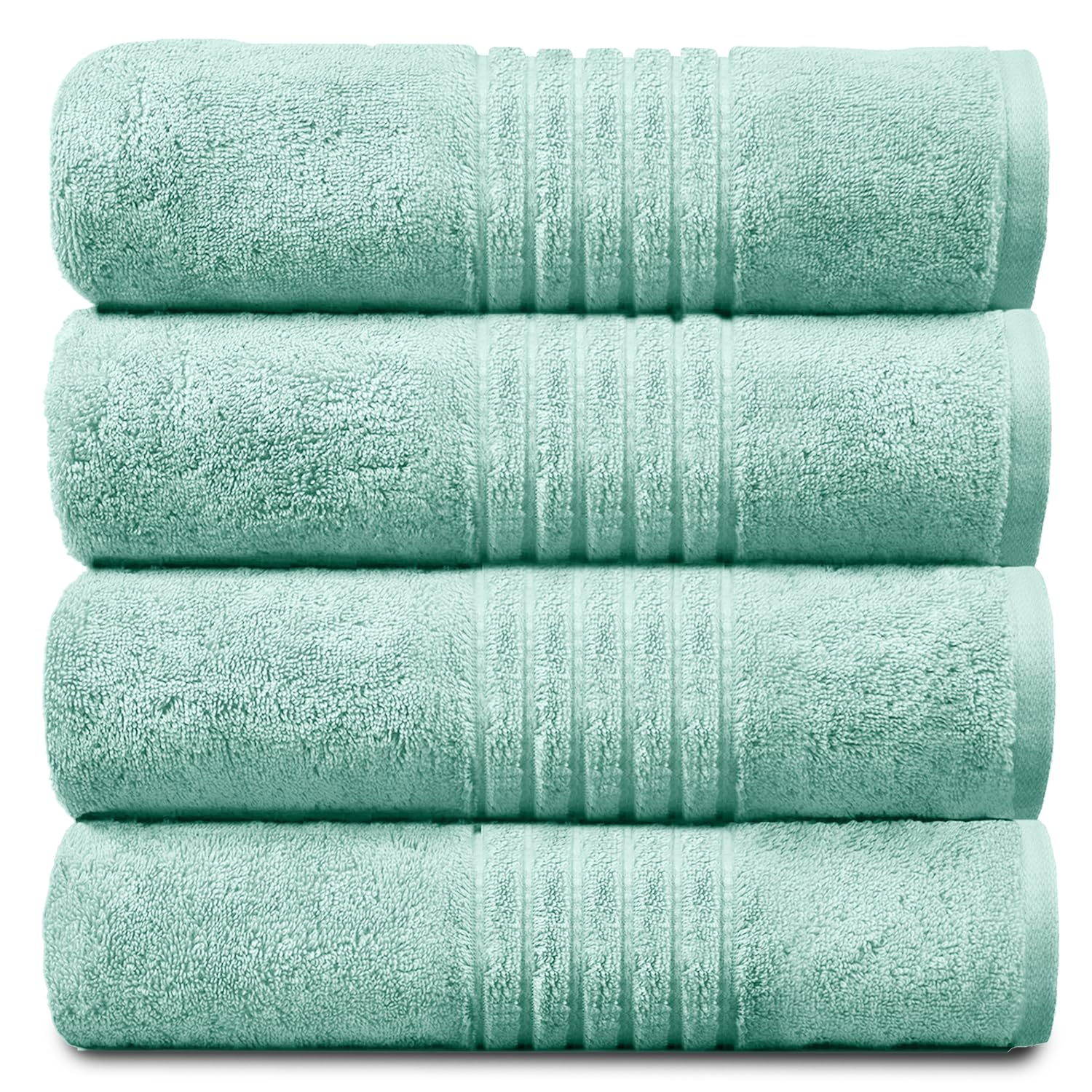 GC GAVENO CAVAILIA 4 PK Extra Large Bath Sheet, Water Absorbent Cotton Towels, 450 GSM Quick Dry Towels Set, Duck Egg