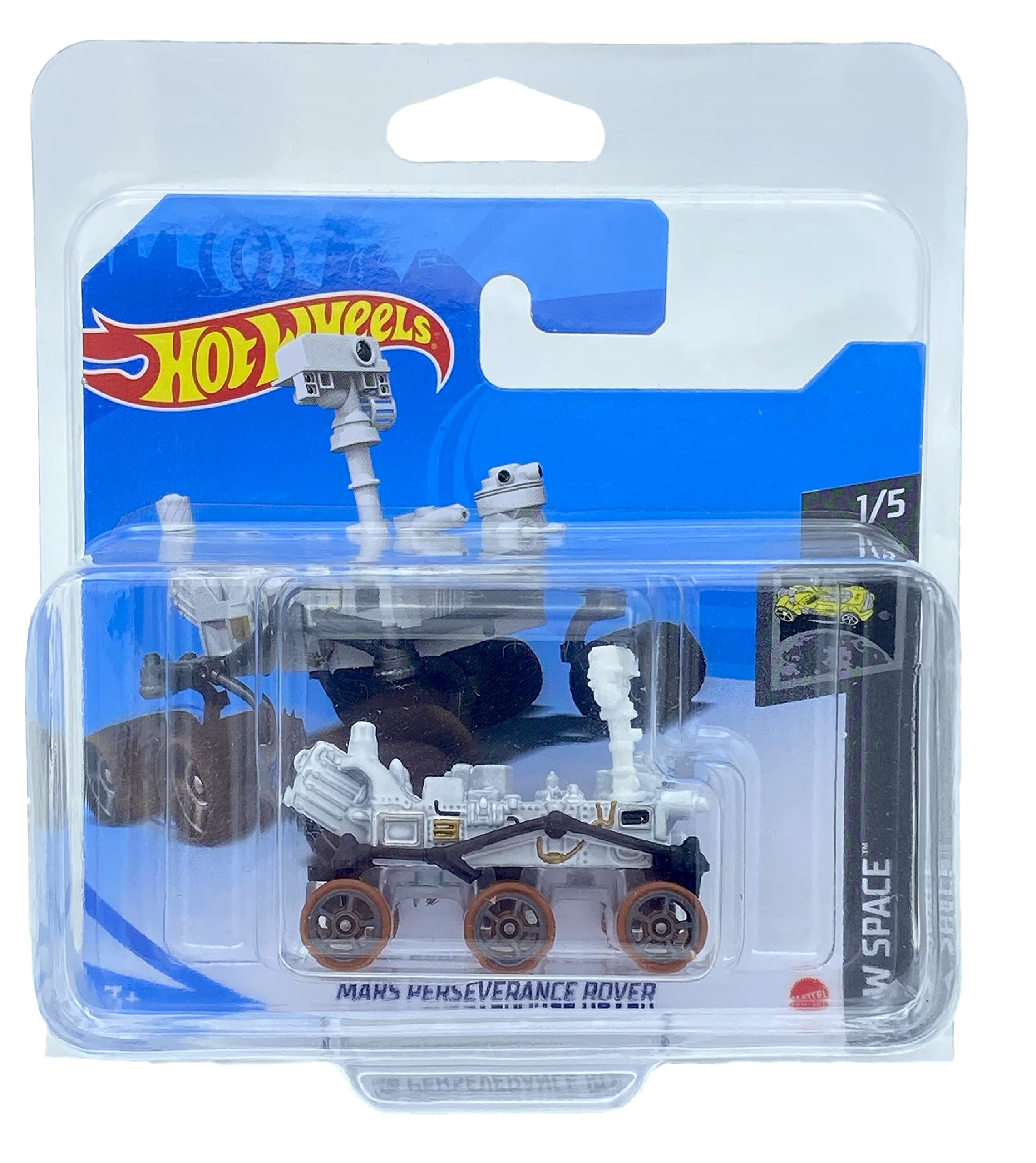 Hot Wheels Mars Perseverance Rover (White) 1/5 HW Space 2021 - 95/250 (Short Card) GRY73 *** COMES IN A KLAS CAR KEEPER PROTECTIVE COLLECTORS CASE ***