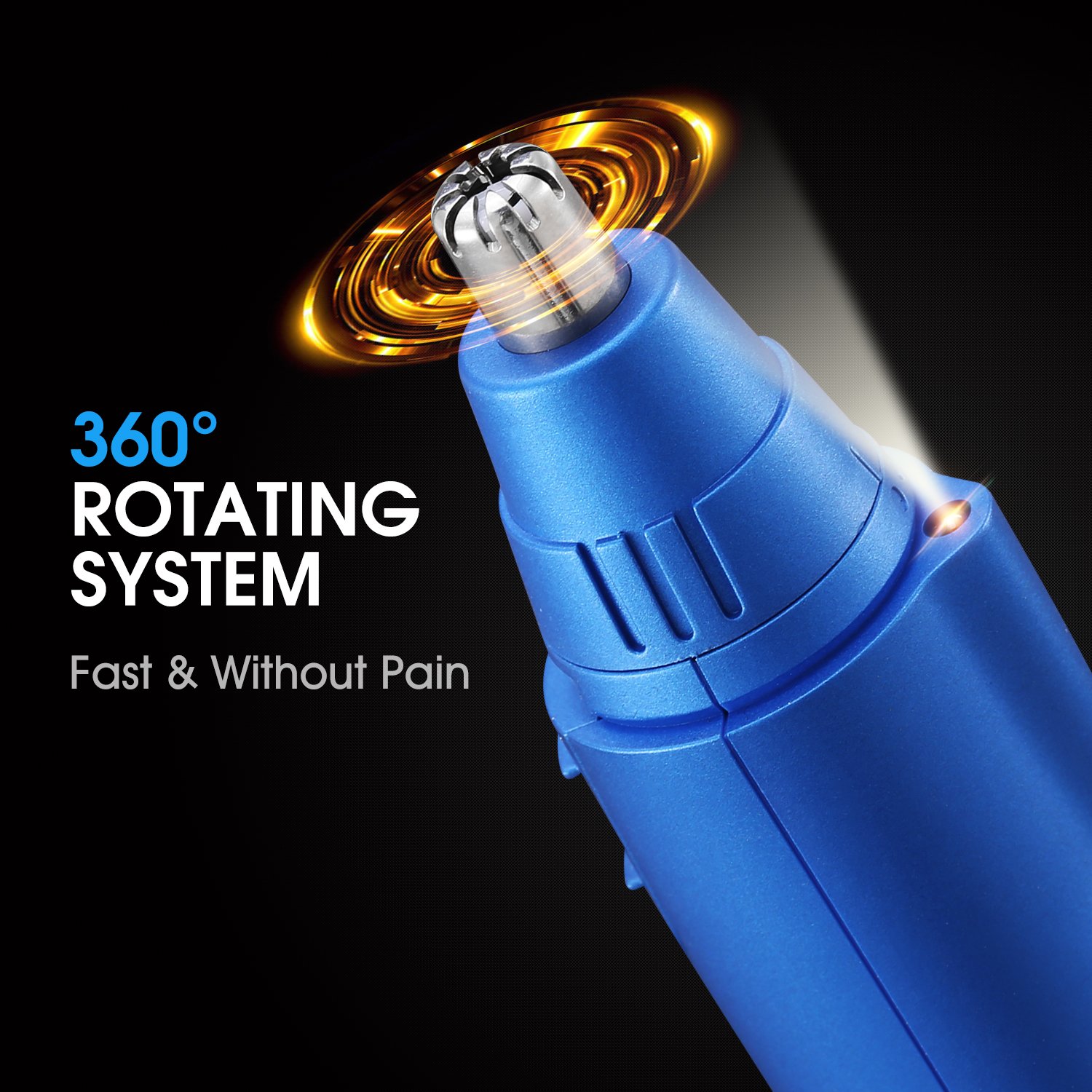 Tobeape Nose Trimmer and Ear Hair Trimmer for Men Women, Wet/Dry Painless Trimmer Nose Hair Clippers, Vacuum Cleaning System, Dual Edge Blades& LED Light