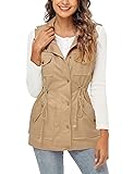 BBX Lephsnt Womens Utility Vest Drawstring Waist