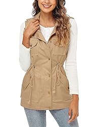 BBX Lephsnt Womens Utility Vest Drawstring Waist