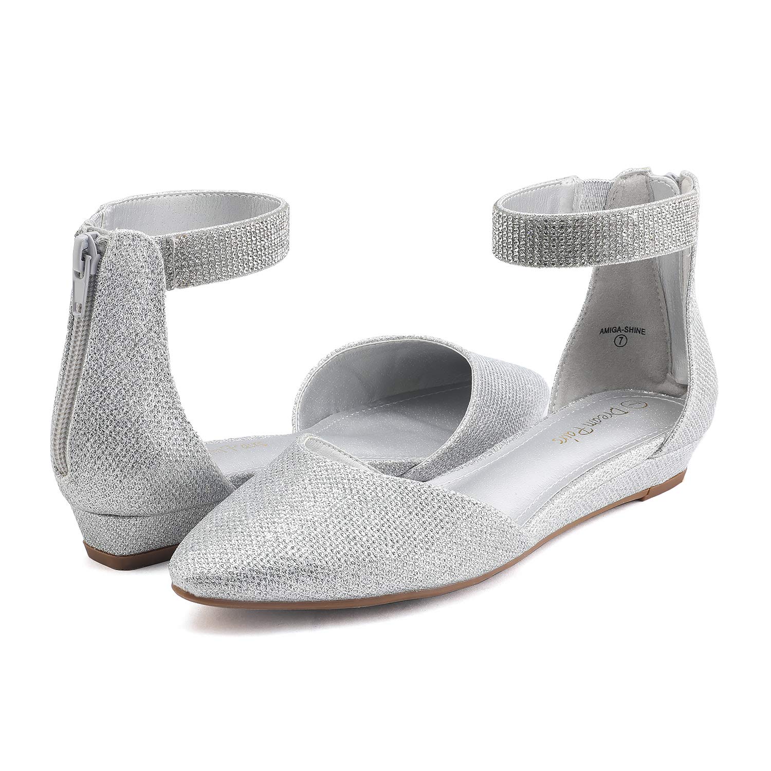 DREAM PAIRS Women's Low Wedge Ankle Strap Flats Shoes - Image 3