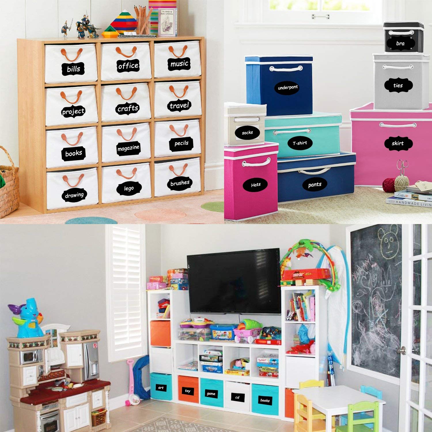 Chalkboard Labels - 88 Premium Reusable Chalkboard Stickers with 1 Free Erasable Liquid Chalk Markers for Labeling Jars, Parties, Craft Rooms and Organize Your Home & Kitchen