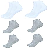 CRAFTS STUDIO USA Men's Ankle Socks, Pack of 6, Color - 2 White, 4 Grey, Size - 10 to 13
