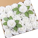 DuHouse 25Pcs Artificial Roses Flowers Fake Roses