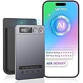 AI Voice Recorder, Note Voice Recorder - Transcribe & Summarize, AI Noise Cancellation Technology, Supports 152 Languages, 64GB Memory APP Control Audio Recorder for Lectures, Meetings, Calls, Gray