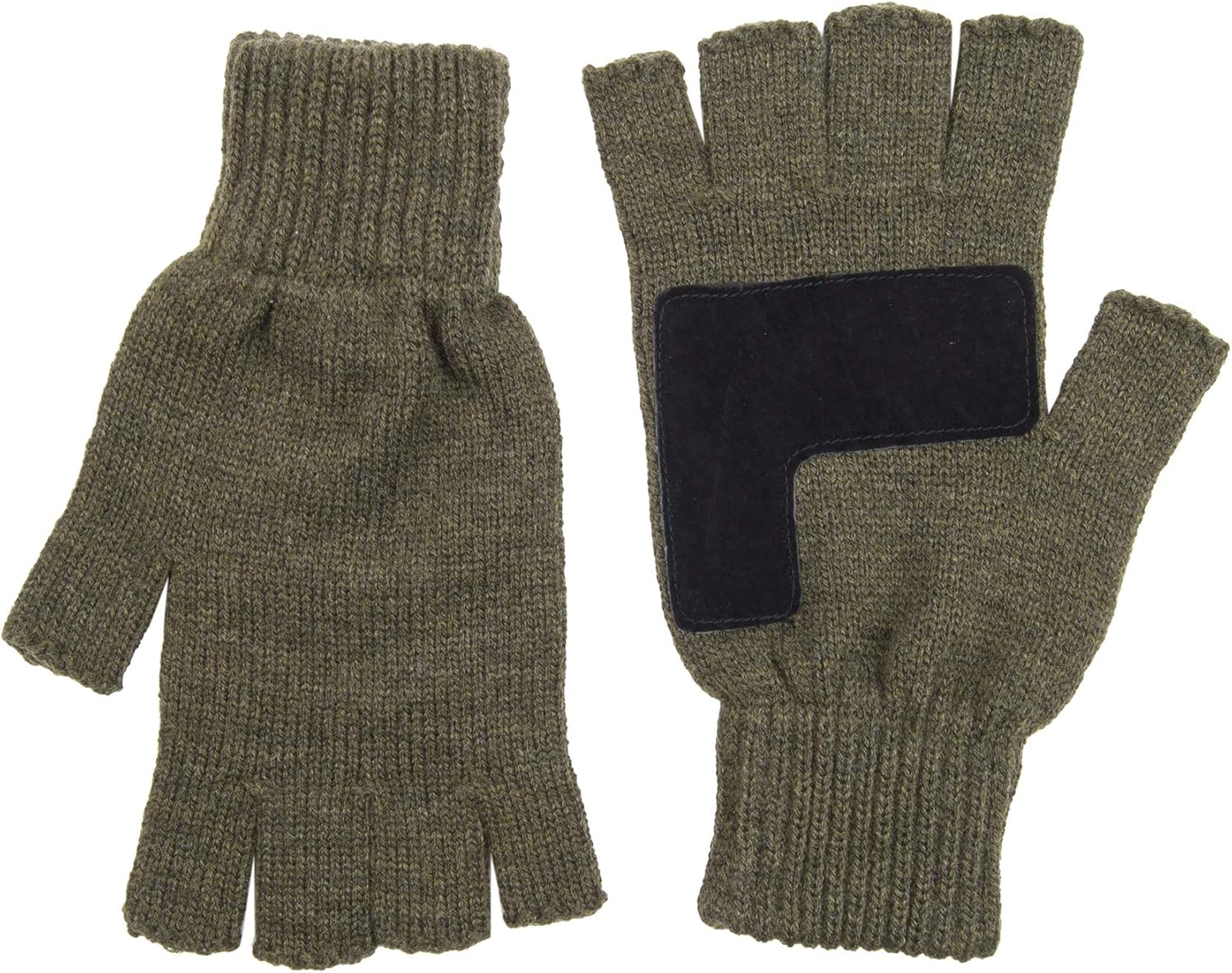 Levi's Men's Heathered Knit Fingerless Gloves, Olive, One Size Amazon
