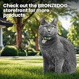 BRONZEDOG Leather Cat Collar with QR Tag Kitten Bell Red Gold 18-22 cm view 6