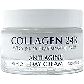 Delfanti-Milano • COLLAGEN 24K • Anti-Aging Day Cream • Face and Neck Moisturizer with pure Hyaluronic Acid • Made in Italy.