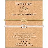 KummerSaprk Matching Bracelets for Couples Forever Love Knot Bracelet Friendship Promise Infinity Soulmate To My Love Best Friend Jewelry Valentines Day Gifts for Her Him