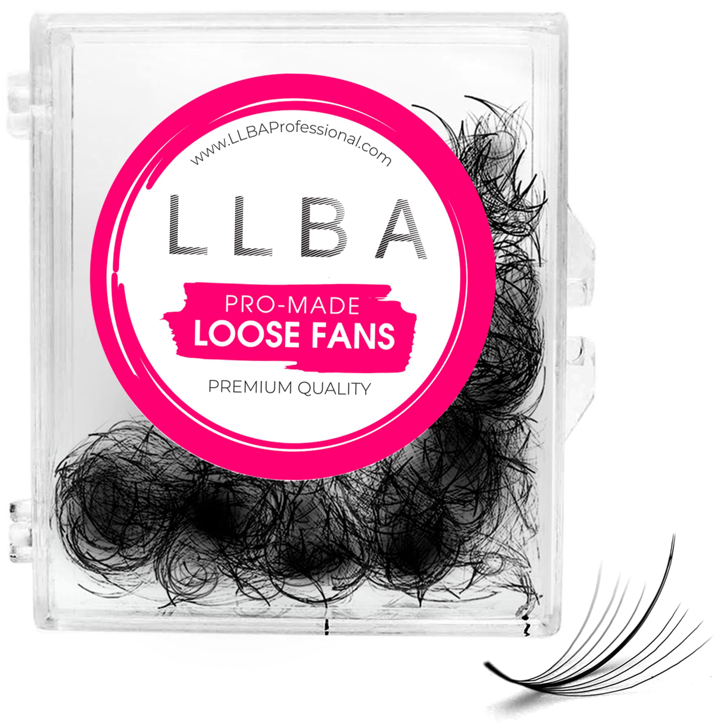 LLBA Promade Wispy Lash Extensions 9D 0.05, 100% Handmade Eyelashes Volume Fans, C Cc D Curls, 9-17 Mm Length, Long-Lasting, Easy Application (D 12 mm)