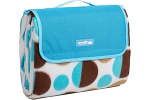 apollo walker Extra Large Picnic Blanket Outdoor Beach Blanket Waterproof Sandproof，60" X 80" Picnic Mat Tote for The Beach,Camping Travelling on Grass(Blue Wave Point)