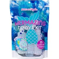 Just My Style Mer-Mazing Tie-Dye by Kit Horizon Group Usa, Create 15 DIY Tie Dye Projects. Kit Includes Gloves,Color Mixing Bottles,Mermaid Themed Colors,Rubber Bands + One Iron On Mermaid Tail Design