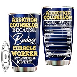 MONIZILUCKY Addiction Counselor Tumbler Stainless