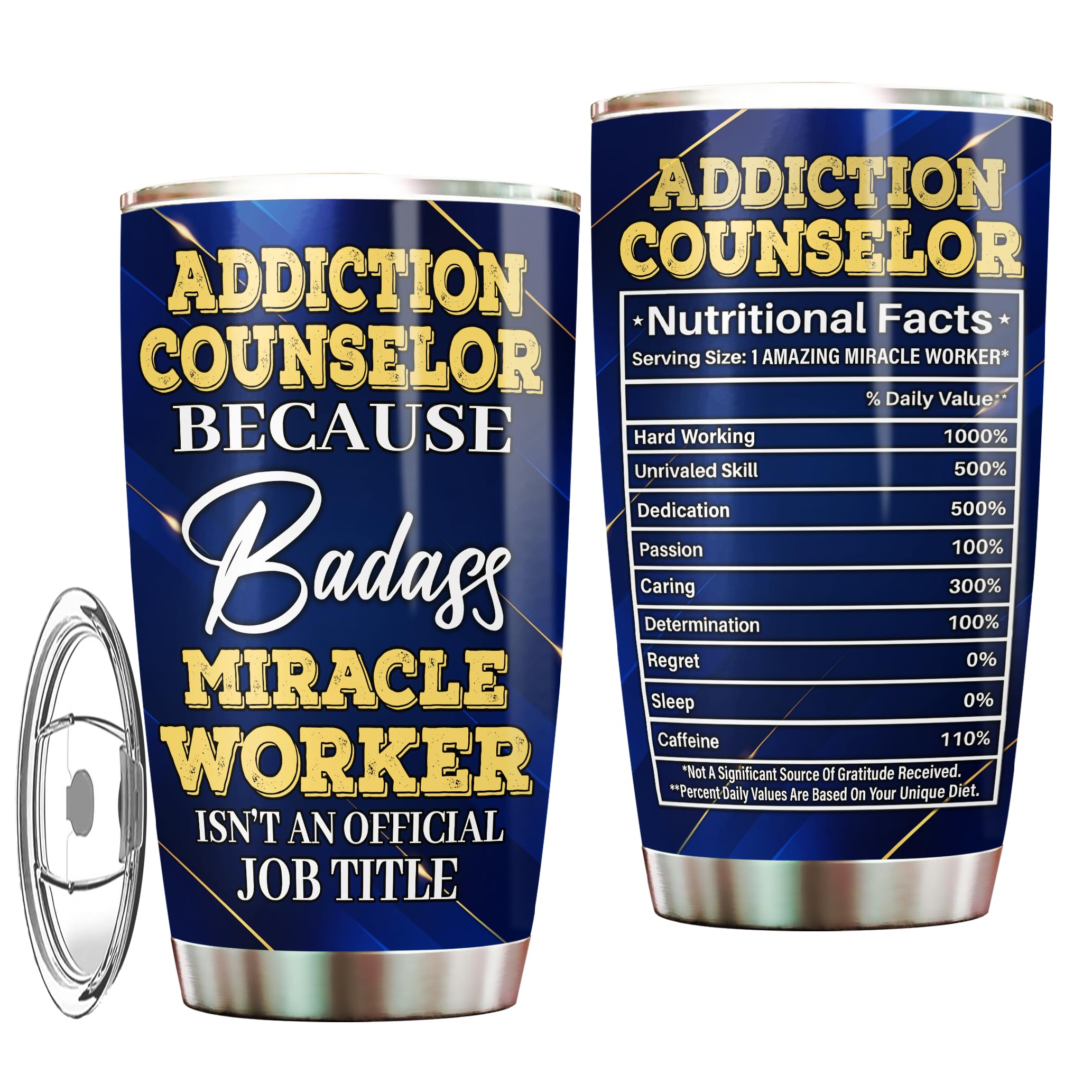 MONIZILUCKY Addiction Counselor Tumbler Stainless