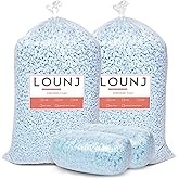 Lounj Shredded Memory Foam Fill for Cushions, Crafts, Bean Bags, Pillows, or Dog Beds, Made in The USA (20 LB), BLUE
