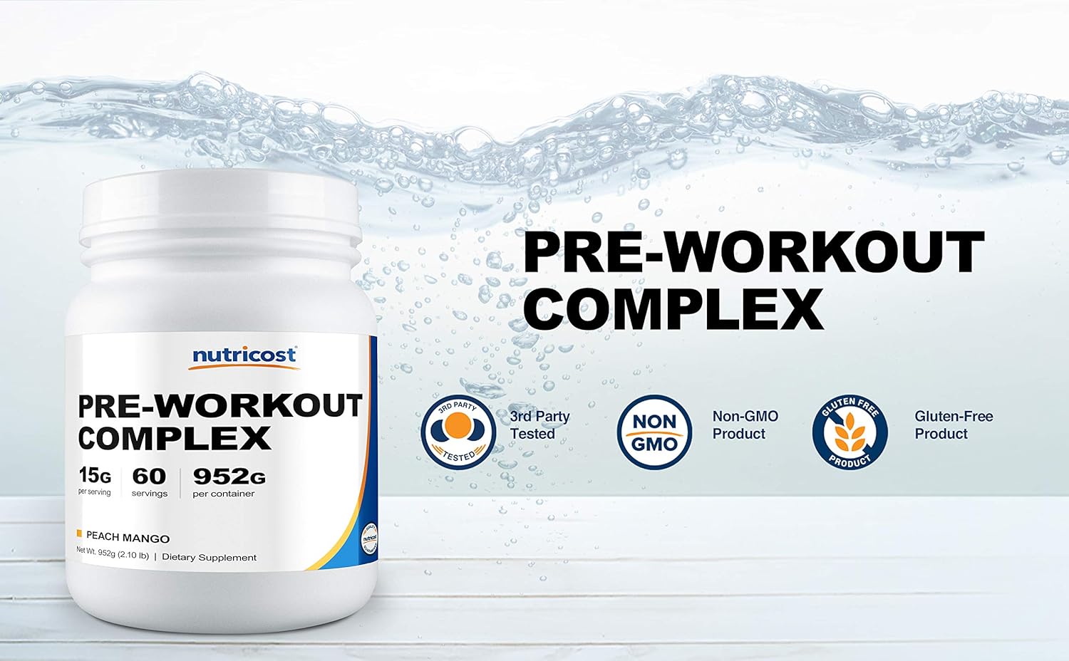 Nutricost Pre-Workout Complex (Peach Mango, 60 Servings): Health & Personal Care