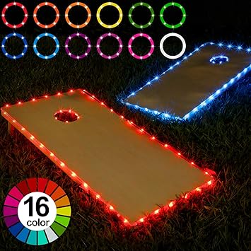 Cornhole LED Lichter, 16 Farben Ändern Cornhole Board Ring und Edge