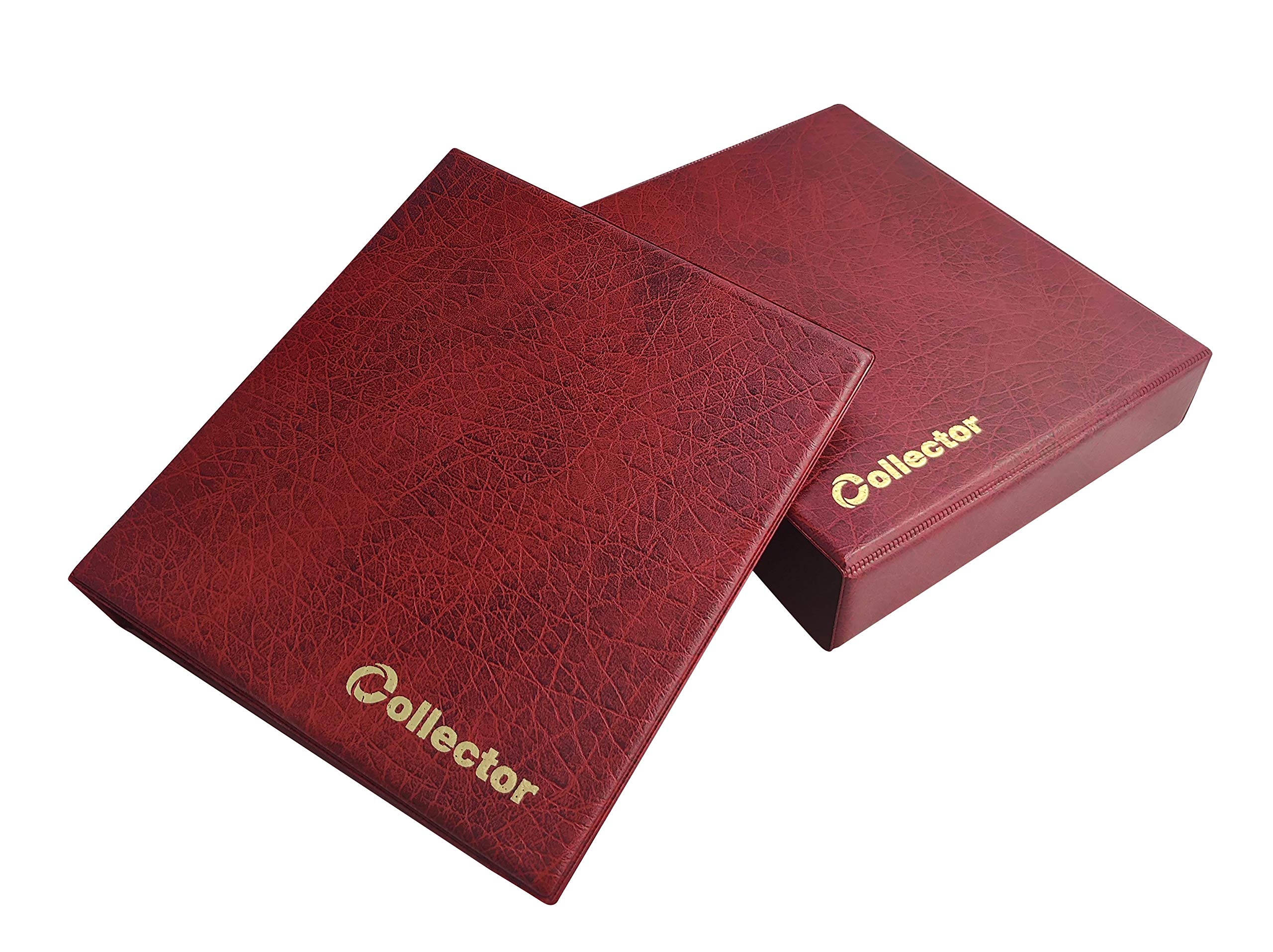 COLLECTOR - Banknote Album in Case Folder Book Notes Banknotes with 15 Pages and 15 Dividers - Very Big Capacity (Red)