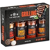 The Spice Lab Grilling Spices and Seasonings Gift Set - 4 BBQ Rubs and Spices for Grilling - Gourmet Barbecue Seasoning Set - Gift for Men Dad Fathers Day Birthday - Kosher Non-GMO Made in USA