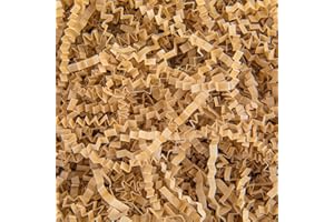Caleihd Crinkle Cut Paper Shred Packing Grass Cushion Paper Streamer for Christmas Wedding Birthday Bridesmaid Engagement Craft Gift Boxes Bags Basket Filler Decoration 4.5oz Brown