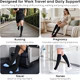 Calves Kelson 2 Pairs Compression Socks 20-30 mmHg Knee High view 7