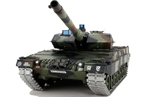 Heng Long Modified TK6.0 Edition 1/16 2.4ghz Remote Control German Leopard 2A6 Tank Model(360-Degree Rotating Turret)(Steel Gear Gearbox)(3800mah Battery)(Metal Tracks &Sprocket Wheel & Idle Wheel)