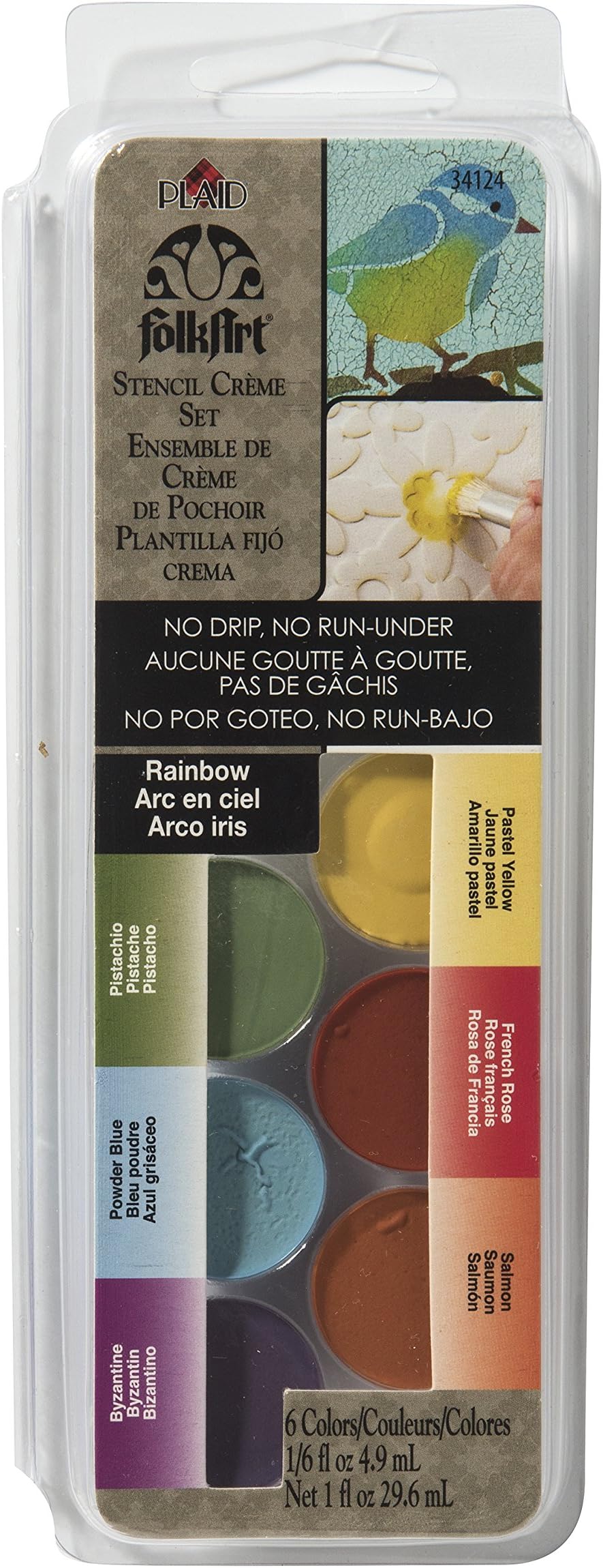 Plaid:Craft FolkArt Stencil Cream Paint Set-Rainbow