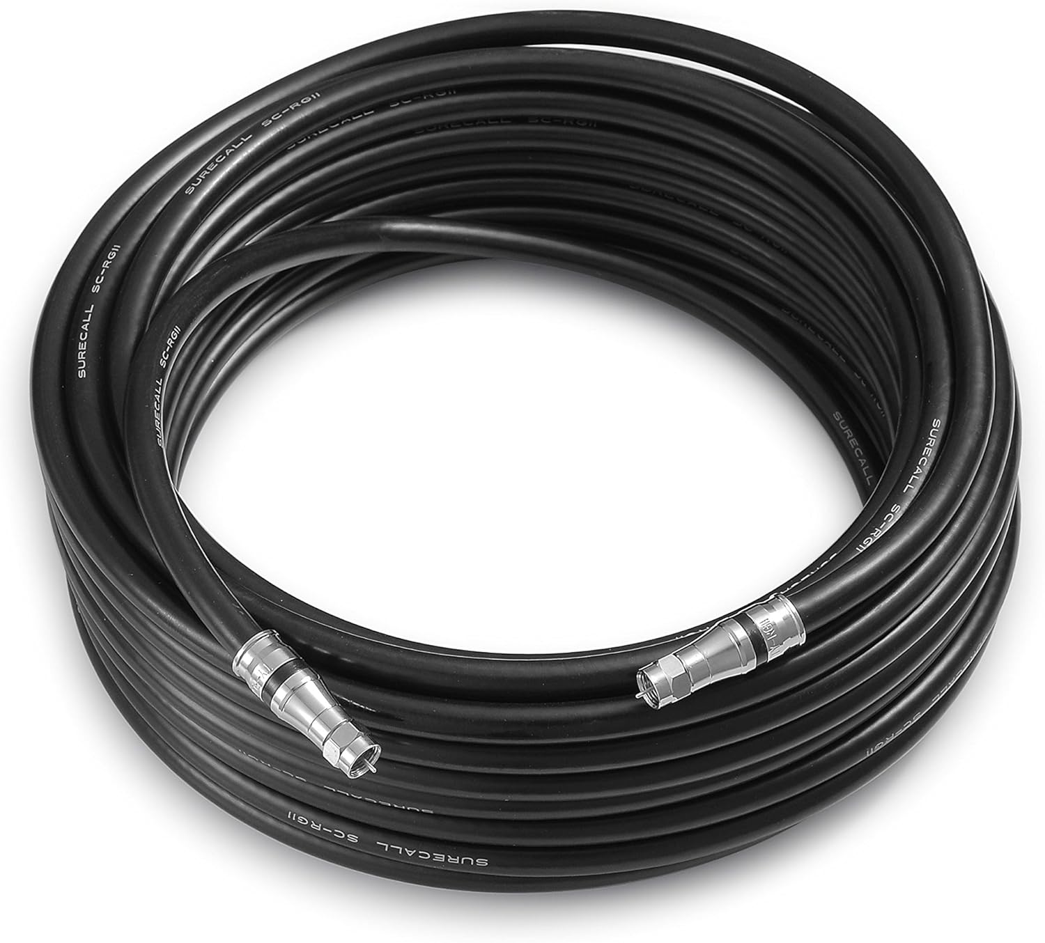 SureCall 100' Low-Loss RG11 Coax Cable, Black