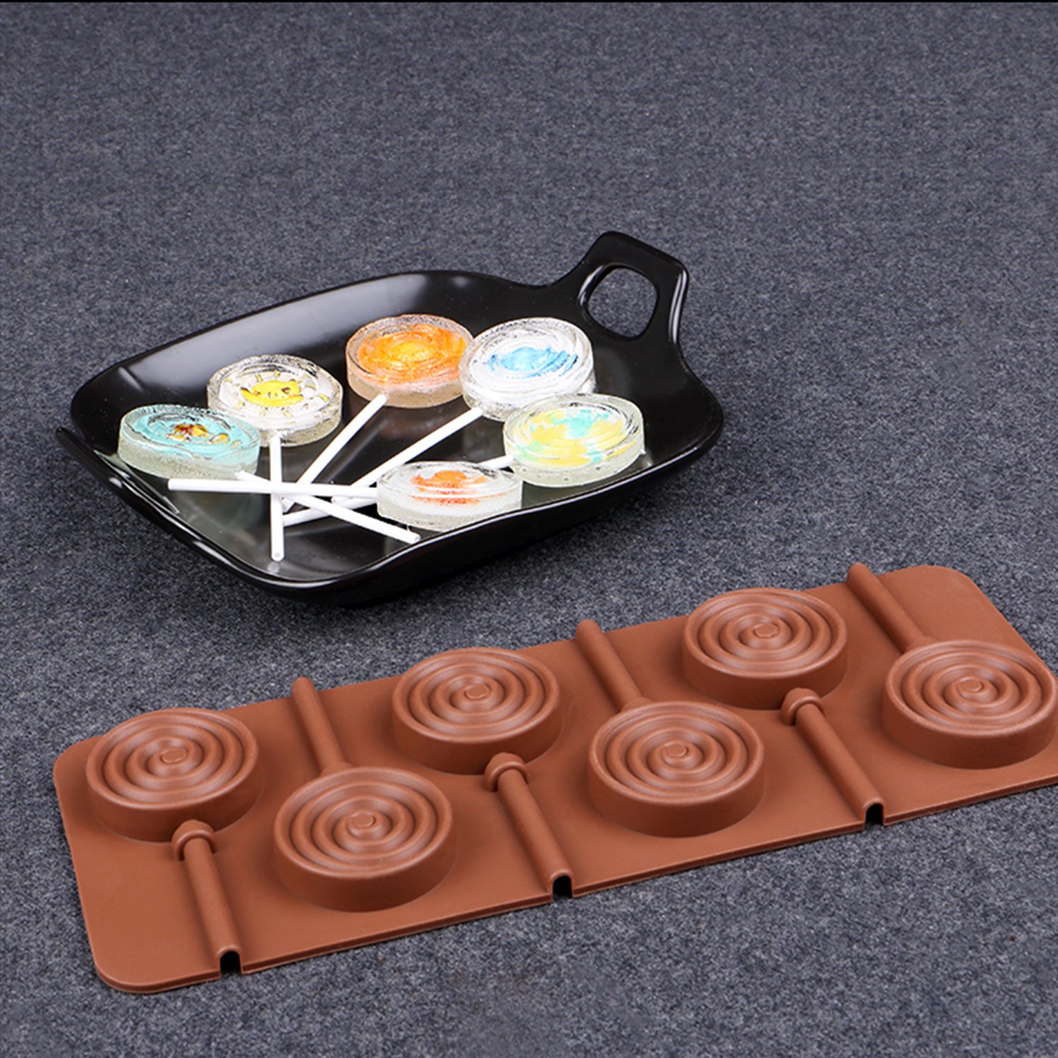Silicone Chocolate Molds Set of 6 NonStick BPA Free Baking Candy Molds