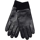 Coach LEATHER KNIT CUFF TECH GLOVE