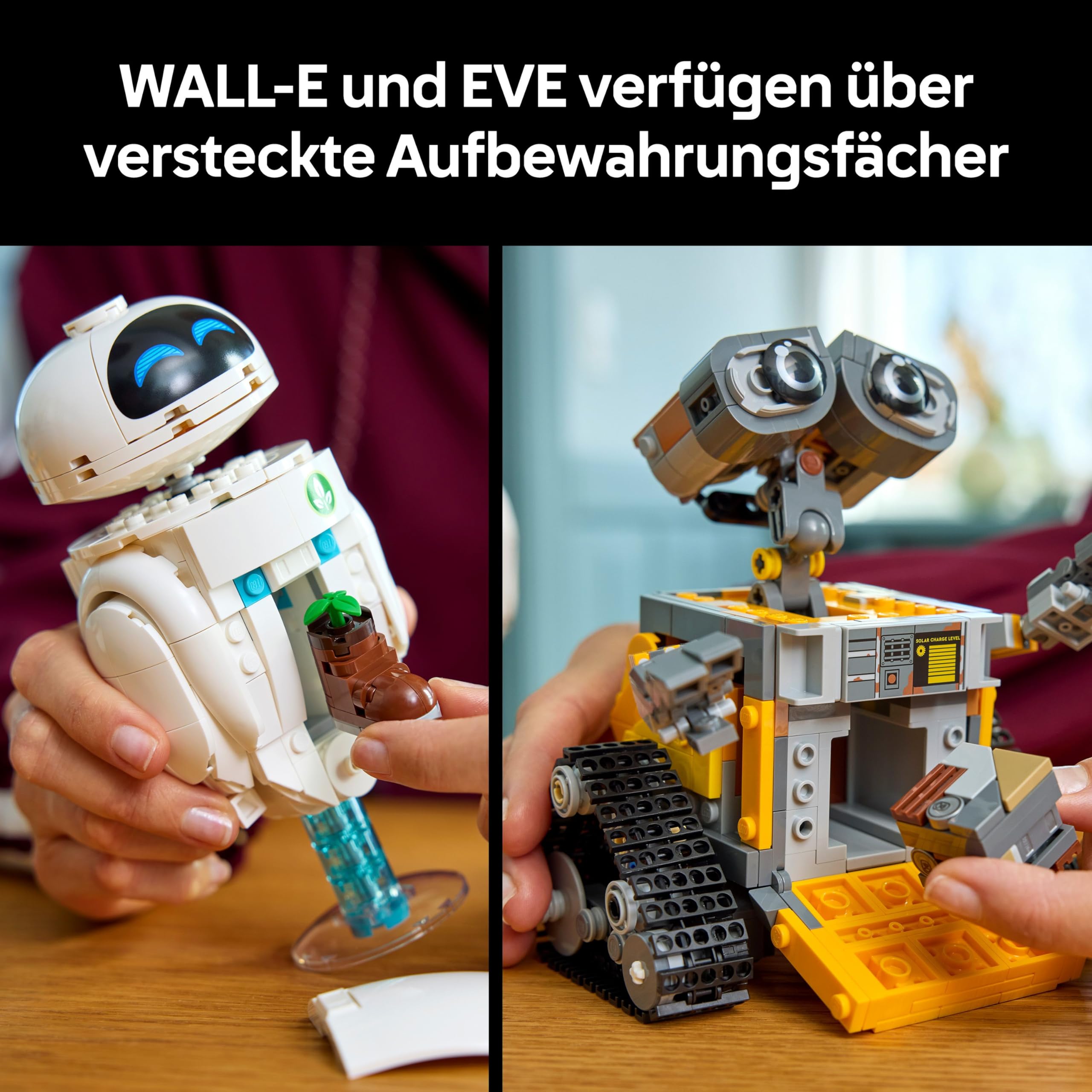 LEGO ǀ Disney and Pixar Wall-E und EVE - Modellbau für Erwachsene - aus Steinen gebaute Roboter mit M-O & Hal Figuren - DIY Deko - Sammlerstück & Geschenk für Fans - 43279 3