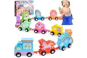 Toddlers Unicorn Toys for Ages 2-4: IPOURUP Kids Wooden Unicorns Train Set Montessori Educational Toy for 2 3 4 Year Old Girls Boys Birthday Gifts for Toddler Girl Preschool Learning Activities