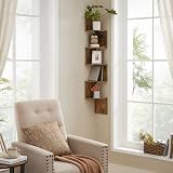 VASAGLE 5-Tier Corner Shelf LBC72BX Rustic Brown view 4