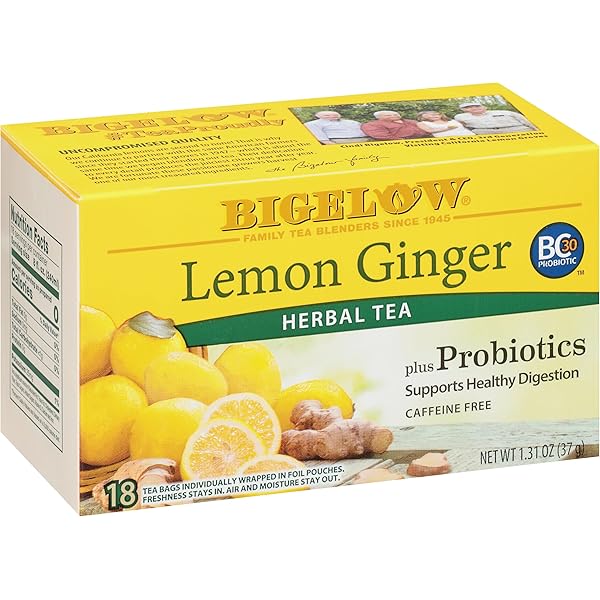 Amazon.com : Bigelow Lemon Ginger Herbal Tea Bags 28-Count Box
