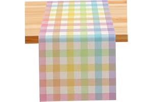 Buffalo Check Easter Table Runner, Gingham Spring Holiday Decor for Dining Table/13x91 Inch