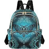 Sletend Mini Backpack Gothic Moth Skull Mystical Circle Fashion Backpack Purse for Women,Handbag Shoulder Bag Casual Daypack, Ladies Gift for College Work (S)