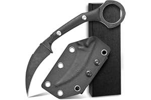 Ccanku C1151 Fixed Blade Knife D2 Steel Blade G10 Handle Claw Knife for Outdoor,EDC Tool, Camping, Hiking (Black)