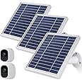 iTODOS Solar Panel Works for Arlo Pro and Arlo Pro2 Camera,11.8feet Power Cable and Adjustable Mount (3 Pack,Silver)