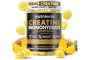 Creatine Monohydrate Gummies for Men & Women-5g of Creatine Monohydrate per Serving - Sugar Free,Vegan, Pineapple Flavor, 120