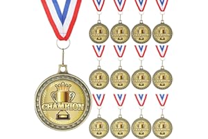 XunYee 12 Sets Champion Awards Medals for Football Baseball Soccer Basketball Softball Player Team MVP Champion Gift with Neck Ribbons