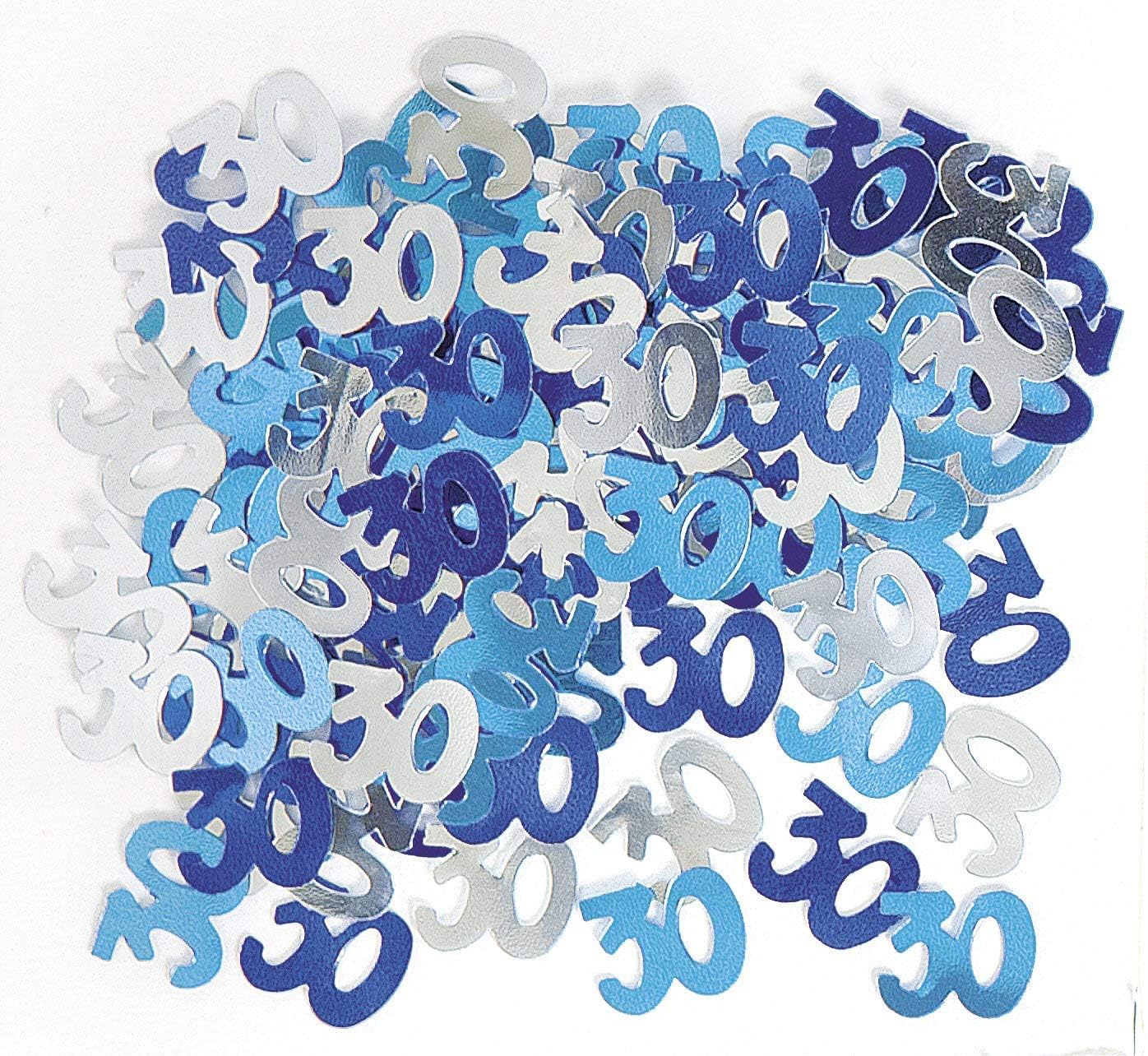 BLING Party Decorations and Tableware for 30th Birthday in Blue Glitz / Sparkle (30 Confetti)
