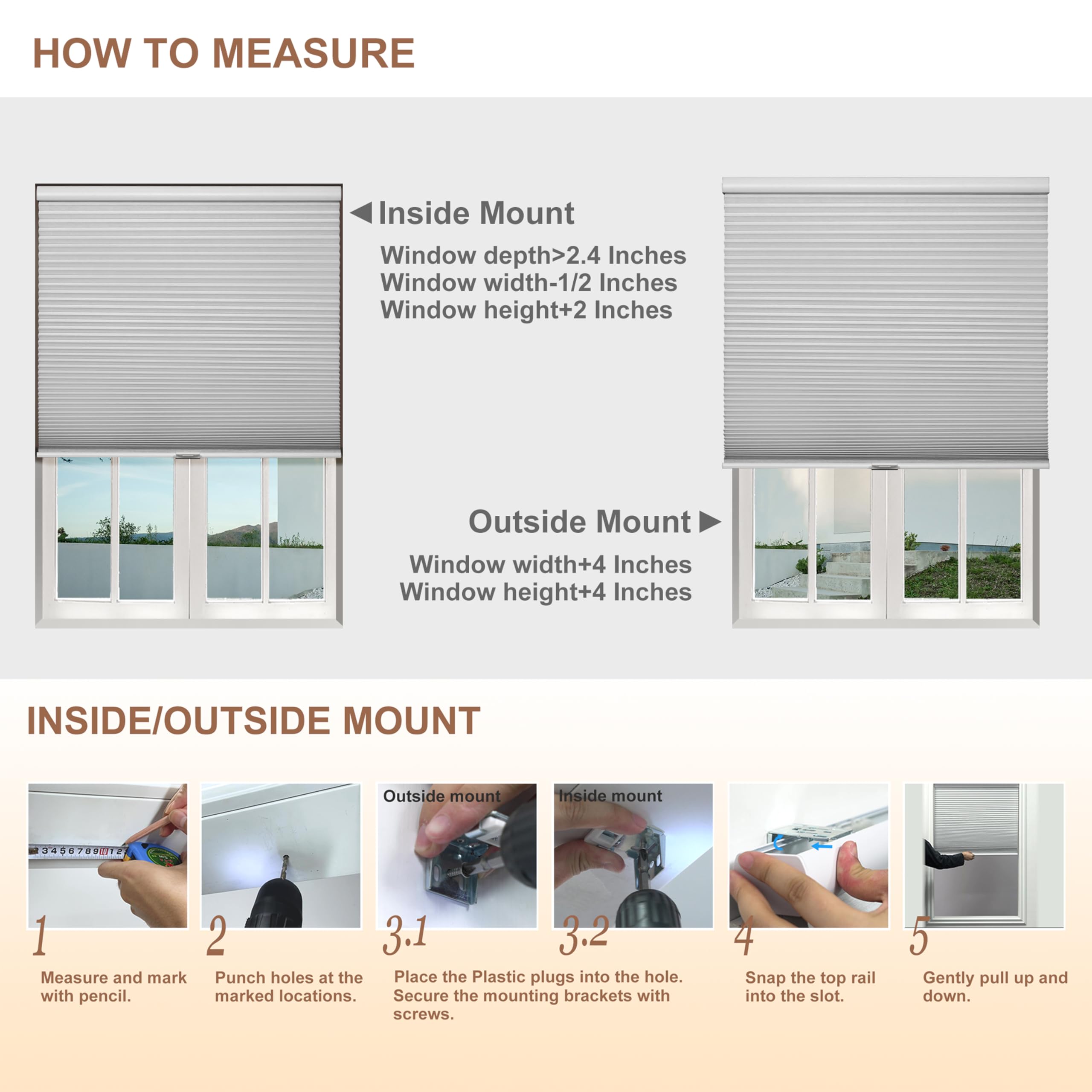 Boolegon Black Out Cellular Shades Cordless Pull