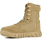 FREE SOLDIER Men's Work Tactical Boots 8 Inches Lightweight Combat Boots Durable Suede Leather Military Boot Desert Boot
