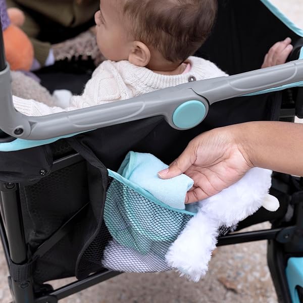 INGENUITY INGENUITY POP ‘N RIDE LIGHTWEIGHT STROLLER WAGON – FACE-TO-FACE SEATS FOR 2 WITH 3-POINT HARNESSES & SUN CANOPY